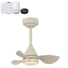22" 6-Speed Metal Dimmable Smart Integrated LED Ceiling Fan, Sienna Sandy Beige