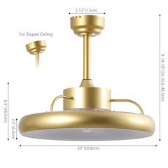 Modern Contemporary 6-Speed Metal Dimmable Smart Integrated LED Ceiling Fan