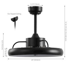 Modern Contemporary 6-Speed Metal Dimmable Smart Integrated LED Ceiling Fan