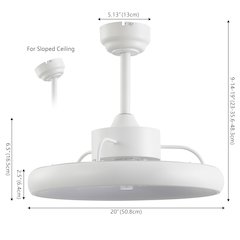 Modern Contemporary 6-Speed Metal Dimmable Smart Integrated LED Ceiling Fan
