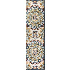 Flora Abstract Bold Mandala High-Low Indoor/Outdoor Area Rug