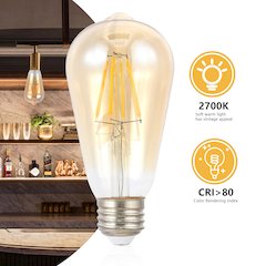 Non-Dimmable St58 4-Watt Led Edison Glass Bulbs