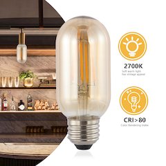 Non-Dimmable T45 4-Watt Led Edison Glass Bulbs