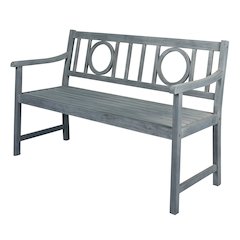 Apollo Circle Back Acacia Wood Outdoor Garden Patio Bench