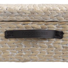 Chett Minimalist Hand-Woven Hyacinth/Wood Underbed Storage Bin