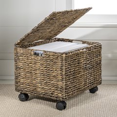 Ashton Classic Farmhouse Handwoven Hyacinth Rolling Filing Basket