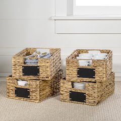 Lane Classic Farmhouse Handwoven Hyacinth Pantry Baskets
