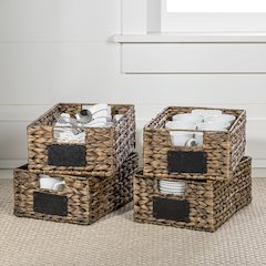 Lane Classic Farmhouse Handwoven Hyacinth Pantry Baskets