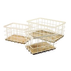 Farmhouse Handmade Wire Metal Nesting Storage Baskets, Almond/Natural (Set of 3)