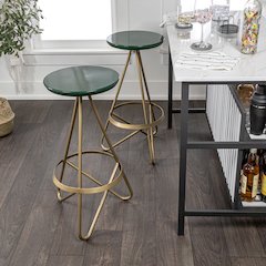 Spiroa Modern Industrial Metal Backless Circular Bar Stool