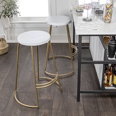 Hula Modern Designer Iron Curved Backless Bar Stool