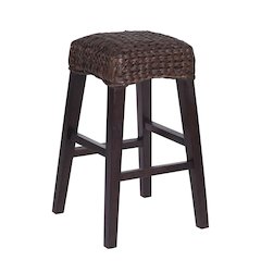 Maui Coastal 30" Woven Water Hyacinth Backless Bar Stool