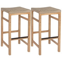 Armand Coastal 30" Backless Acacia Wood Indoor/Outdoor Bar Stools