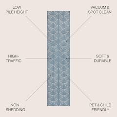 Porter Geometric Art Deco Fan Pattern High-Low Runner Rug
