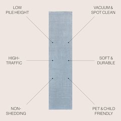 Cole Modern Minimalist Pinstripe High-Low Runner Rug