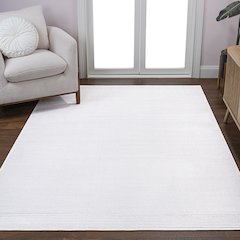 Cole Modern Minimalist Pinstripe High-Low Area Rug