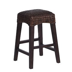 Maui Coastal 26" Woven Water Hyacinth Backless Counter Stool