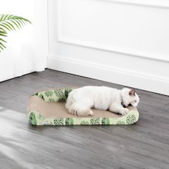 Montego Coastal Patterned Cardboard Lounge Bed Cat Scratcher With Catnip