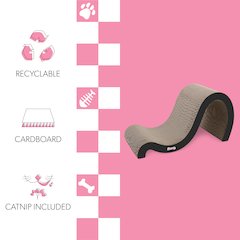 Kona Modern Cardboard Double-Sided Wave Cat Scratcher with Catnip