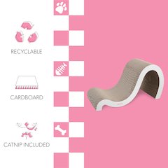 Kona Modern Cardboard Double-Sided Wave Cat Scratcher with Catnip