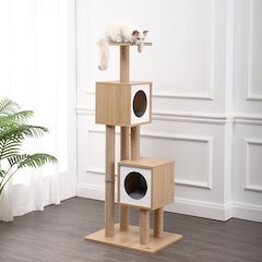 Sawyer 3-Tier Minimalist Jute Cat Tree Condo With Scratching Posts