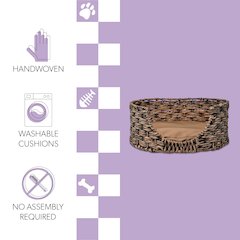 Perri Classic Farmhouse Handwoven Hyacinth Oval Pet Bed