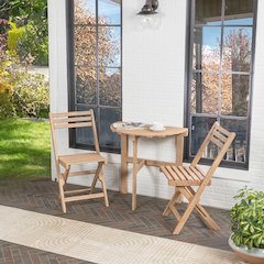 Cadiz Classic 3-Piece Solid Acacia Wood Outdoor Folding Bistro Set