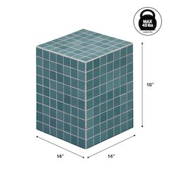 Callista Modern Bohemian Ceramic Tiled Rectangle End Table