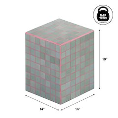 Callista Modern 18" Sage Gray/Pink Ceramic Tiled Cube Side Table