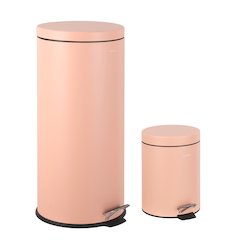 Oscar 8-Gallon Step-Open Trash Can with FREE Mini Trash Can, Flamingo Pink