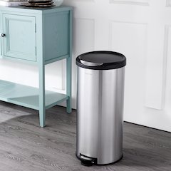 Oscar Round Step-Open Trash Can With Mini Trash Can