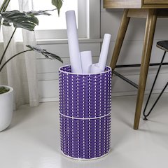 Cecil Modern 4.13-Gallon Faux Wicker Cylinder Waste Basket