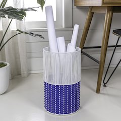 Harper Modern 4.13-Gallon 2-Tone Faux Wicker Cylinder Waste Basket
