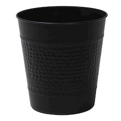Riley Modern Classic Hammered Steel Accent 2-Gallon Wastebasket, Matte Black