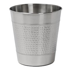 Riley Modern Classic Hammered Steel Accent 2-Gallon Wastebasket, Brushed Steel