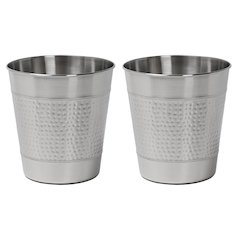 Riley Classic Hammered Steel Accent 2 Gal Waste Bin, Brushed Steel (Set of 2)