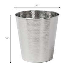 Remi Modern Classic Textured Steel 2-Gallon Wastebasket, Brushed Steel