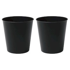 Nolan Modern Classic Smooth Steel 2 Gal Waste Bin, Matte Black (Set of 2)