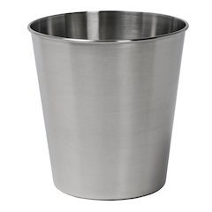 Nolan Modern Classic Smooth Steel 2-Gallon Wastebasket, Brushed Steel