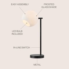 Charles Contemporary Modern Metal/Marble LED Table Lamp
