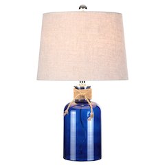 Azure Glass Bottle Led Table Lamp