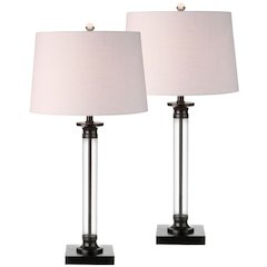Mason Glass And Metal Led Table Lamp (Set Of 2)