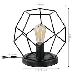 James Mid Century Glam Metal Geometric LED Table Lamp