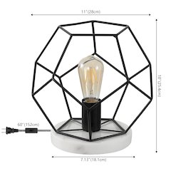 James Mid Century Glam Metal Marble Geometric LED Table Lamp
