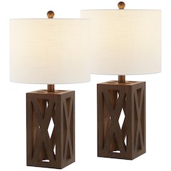 Stewart Farmhouse Wood Led Table Lamp