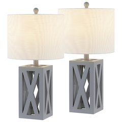 Stewart Farmhouse Wood Led Table Lamp