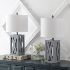 Stewart Farmhouse Wood Led Table Lamp