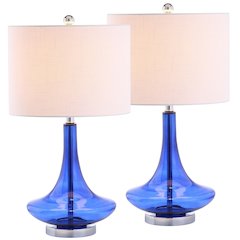 Cecile Glass Teardrop Led Table Lamp (Set Of 2)