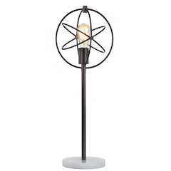 Atomic Caged Edison Bulb Metal/Marble Modern Led Table Lamp