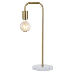 Axel Minimalist Glam Gold Pipe Metal/Marble Led Table Lamp